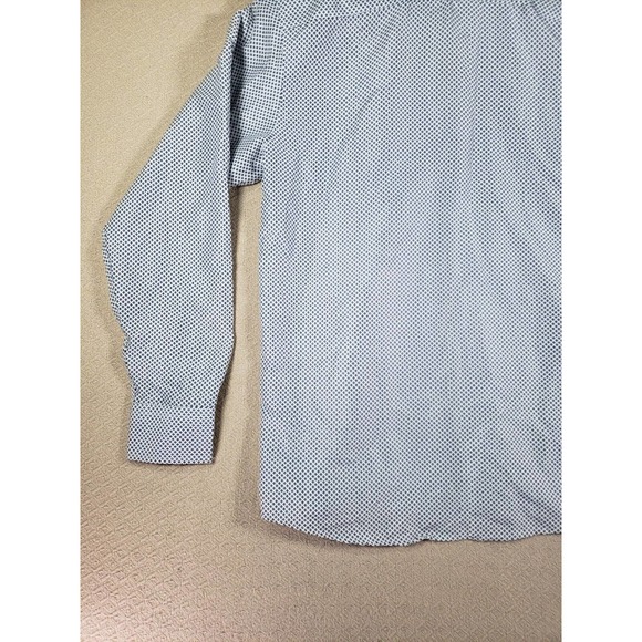 Silverstone Shirt Mens Medium Modern Fit Button Up Collared Blue Cotton Blend - Picture 10 of 13